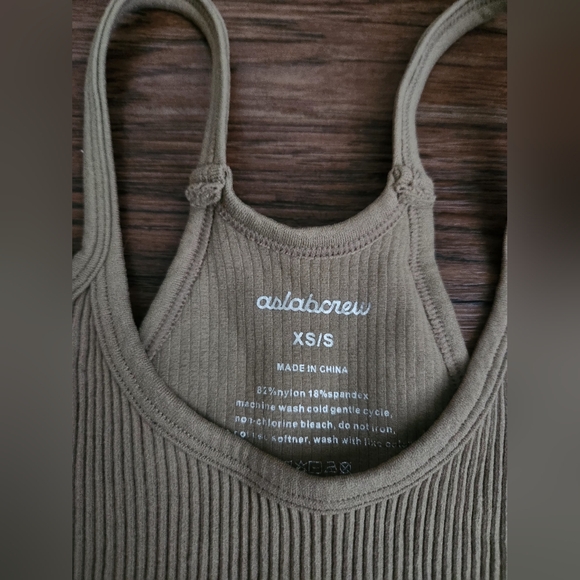 Khaki Ribbed Tank Top - Picture 2 of 3